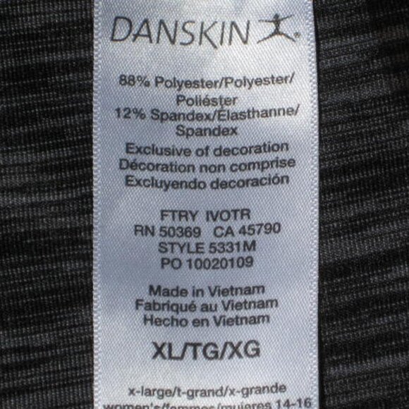 Danskin XL Marled Black Leggings Capri Crops Active Pants Excellent Condition - Picture 5 of 8